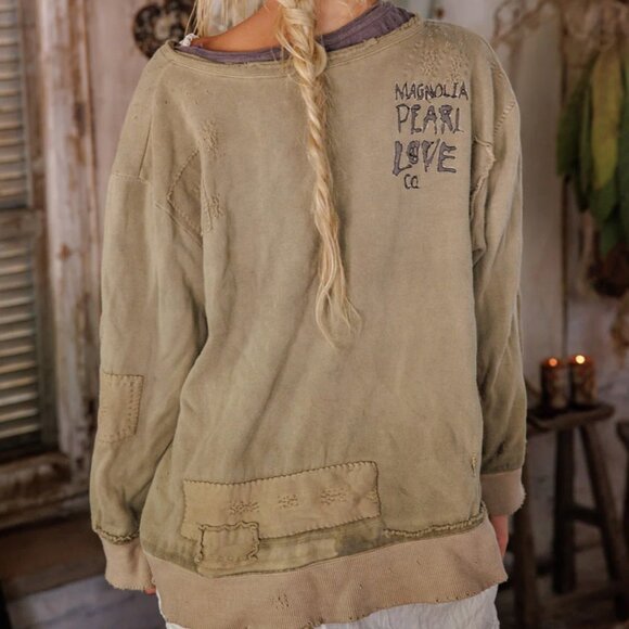 Casual Olive Green Women's Top - Picture 4 of 12